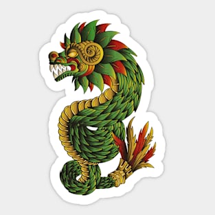 Vintage Aztec Green Dragon Sticker